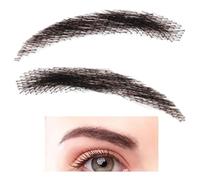 Real Hair Eyebrow Set, Realistic Fake Eyebrows, Natural Looking Eyebrows, Reusable Human Hair False Eyebrows for Men and Women, Holiday Makeup or Everyday Use (1 Pair)