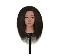 Real Hair for Cosmetology Manikin Headdoll Mannequin Head Doll Head Hairdresser Hairstylist Training Practice(Style f)