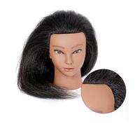 Real Hair for Cosmetology Manikin Headdoll Mannequin Head Doll Head Hairdresser Hairstylist Training Practice(Type v)