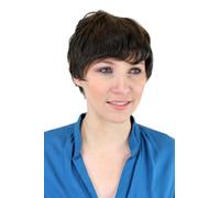 Real Hair Wig Sassy Short Women's Wig Made of Real Hair Dark Brown Brown 105HH-4