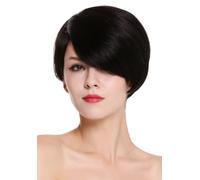 Real Hair Wig Women's Short Part Straight Voluminous Black RGH-5334-HH