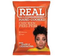 Real Hand Cooked Potato Crisps With Bags Of Character (24 Bags x 35g, Peri Peri Chicken)