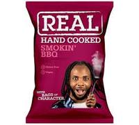 Real Hand Cooked Potato Crisps With Bags Of Character (24 x 35g, Smokin BBQ)