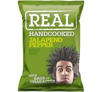Real Hand Cooked Potato Crisps With Bags Of Character (48 x 35g, Jalapeno Pepper)