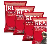 Real Hand Cooked Sea Salt Crisps - 4 x 35g Snack Packs | Extra Crunchy Hand-Cooked Chips | Classic Sea Salt Flavour | Ideal for Snacks & Lunchboxes | Vegetarian Friendly, Gluten Free, No Added MSG