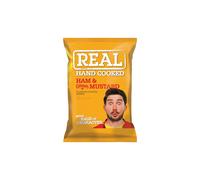 REAL Handcooked Crisps Ham & English Mustard, 24 x 35g