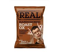Real Handcooked Potato Crisps (Pack of 24 x 35g) (Roast Ox)
