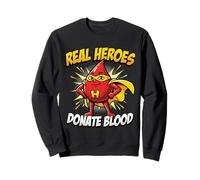 Real Heroes Donate Blood Superhero Phlebotomy Comic Art Sweatshirt