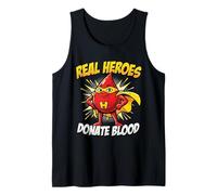Real Heroes Donate Blood Superhero Phlebotomy Comic Art Tank Top