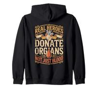 Real Heroes Donate Organs Not Just Blood Organ Donor Zip Hoodie