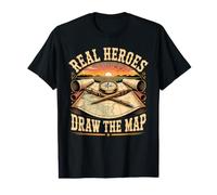 Real Heroes Draw the Map Cartographer Mapmaker GIS Value Graphic T-Shirt