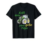 Real Heroes Driving Yellow Rims John Tractor Trekker Deere T-Shirt