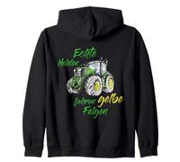 Real Heroes Driving Yellow Rims John Tractor Trekker Deere Zip Hoodie