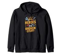 Real Heroes Fix Broken Stuff Mechanic Repair Tools Zip Hoodie