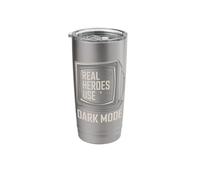 Real Heroes Use Dark Mode Tech Humor Stainless Steel Insulated Tumbler
