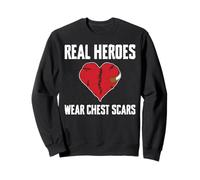Real Heroes Wear Chest Scars Bypass Heart Surgery Sweatshirt