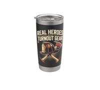 Real Heroes Wear Turnout Gear Firefighter Firefighting Stainless Steel Insulated Tumbler