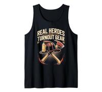 Real Heroes Wear Turnout Gear Firefighter Firefighting Tank Top