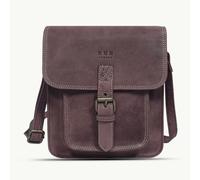Real Hide Bags 'CAROLYN' Plum Distressed Real Leather iPad Tablet Crossbody Bag