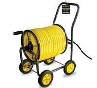 Real Hose Storage Garden Hose Reel Cart, Heavy Duty Hose Reel with Wheels, Outdoor Water Hose Caddy for Backyard, Garden, or Lawn, Metal Hose Cart Holds Up to 250 ft of 5/8’’