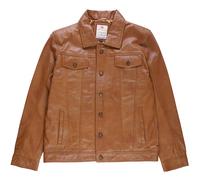 Real Hoxton Leather Trucker Jacket - Tan S S