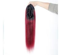 Real Human hair Ponytail Extension Claw Long Straight Wavy hair 10-26Inch,Can Perm and dye hair for Women(A,12inch)