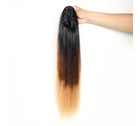 Real Human hair Ponytail Extension Claw Long Straight Wavy hair 10-26Inch,Can Perm and dye hair for Women(B,12inch)
