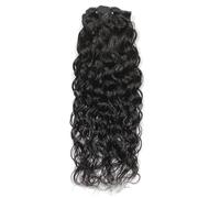 Real Human Natural Clip in Hair Extensions curls Remy Hair Afro Kinky Curly Tight 8-26inch black for Women(18inch)