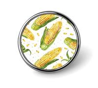 Real Image of Donkey Lapel Pin Fashion Brooch Pin Cute Button Badges Round Button Pins Enamel Pins Metal Pinback for Hat Shirt Clothing Bags Decoration, Cartoon Corn on the Cob, Circular