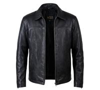 Real Lambskin Leather Jacket For Men | For Elegant Classic Styling | Casual Wear Leather Coat | Black | Large