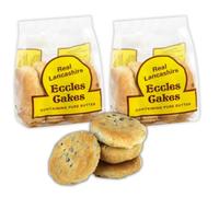 Real Lancashire Eccles Cakes - Bakery Fresh Cakes Eccles Cakes Chorley Cakes (2 x 200g, 8 cakes)