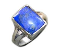 Real Lapis Lazuli Silver Statement Ring for Men 5 Carat Rectangle Bezel Setting Handmade Size UK I to Z