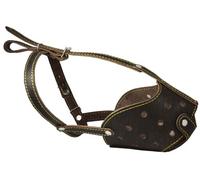 Real Leather Cage Basket Secure Dog Muzzle Brown - Great Dane, Saint Bernard, Mastiff(Circumference 17", Snout Length 5")