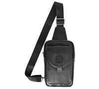 Real Leather Chest Bag Cross Body Small Travel Organiser Pouch Elliot Black