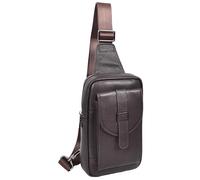 Real Leather Chest Bag Cross Body Small Travel Organiser Pouch Elliot (Brown)