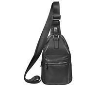 Real Leather Chest Bag Cross Body Small Travel Organiser Pouch Phoenix Black