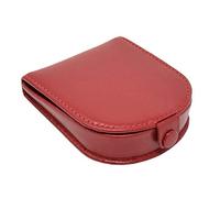 Real Leather Classic Coin Tray Wallet Small Pouch Pocket Loose Change Purse AVT5 (Red)