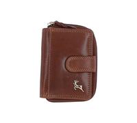 Real Leather Compact Purse Ashwood Leather Light Brown One Size