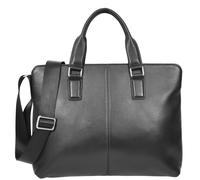 Real Leather Cross Body Briefcase Organiser Shoulder Bag Kingston Black