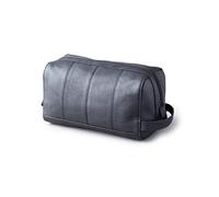 Real Leather Discoverer Toiletry Bag in Buffed Leather in Black