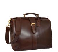 Real Leather Doctors Bag Cross Body Briefcase Organiser Case Cortex Brown