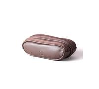 Real Leather Double Twin Pair Unisex Glasses Case