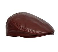 Real Leather Flat Cap Newsboy Ivy Peaked Gatsby Golf Cabbie Hat