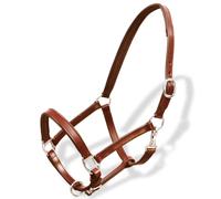 Real Leather Headcollar Stable Halter Adjustable Soft Padded Brown Pony Horse