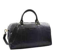 Real Leather Large Size Holdall Duffle Bag Genoa (Black)