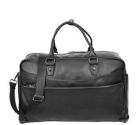Real Leather Holdall Large Size Weekend Overnight Cross Body Travel Bag Langley Black