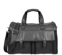 Real Leather Holdall Mid Size Weekend Overnight Bag Wellington Black House of Leather Black Large