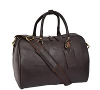 Real Leather Holdall Travel Duffle Bag Monaco Chesnut House of Leather Brown Small