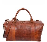 Real Leather Holdall Weekend Travel Duffle Bag HOL5002 Cognac House of Leather Tan Large