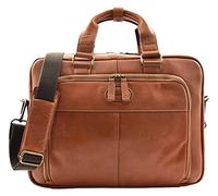 Real Leather Laptop Bag Briefcase Cross Body Shoulder Bag HL341 Tan